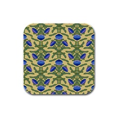 Pattern Thistle Structure Texture Rubber Square Coaster (4 Pack)  by Pakrebo