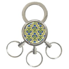 Pattern Thistle Structure Texture 3-ring Key Chains by Pakrebo