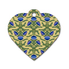 Pattern Thistle Structure Texture Dog Tag Heart (two Sides) by Pakrebo