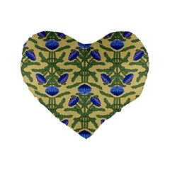 Pattern Thistle Structure Texture Standard 16  Premium Flano Heart Shape Cushions by Pakrebo