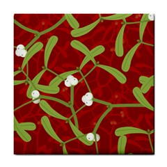 Mistletoe Christmas Texture Advent Tile Coasters by Pakrebo