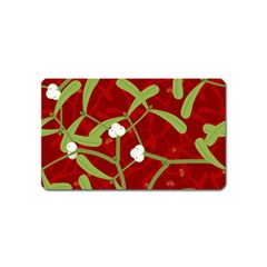 Mistletoe Christmas Texture Advent Magnet (name Card) by Pakrebo