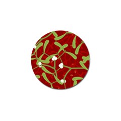 Mistletoe Christmas Texture Advent Golf Ball Marker by Pakrebo