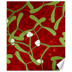 Mistletoe Christmas Texture Advent Canvas 8  X 10  by Pakrebo