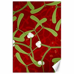 Mistletoe Christmas Texture Advent Canvas 20  X 30  by Pakrebo