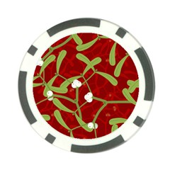 Mistletoe Christmas Texture Advent Poker Chip Card Guard by Pakrebo