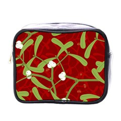 Mistletoe Christmas Texture Advent Mini Toiletries Bag (one Side)