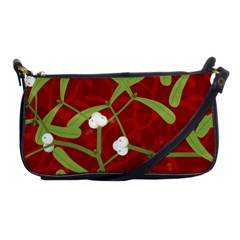 Mistletoe Christmas Texture Advent Shoulder Clutch Bag by Pakrebo