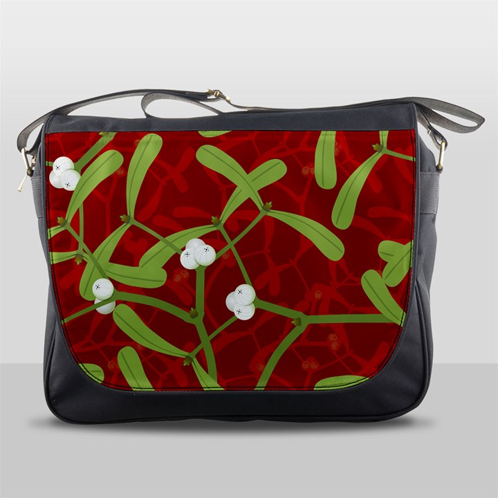 Mistletoe Christmas Texture Advent Messenger Bag