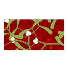 Mistletoe Christmas Texture Advent Satin Wrap by Pakrebo