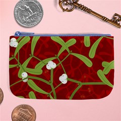 Mistletoe Christmas Texture Advent Large Coin Purse by Pakrebo