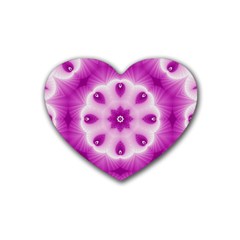 Pattern Abstract Background Art Purple Rubber Coaster (heart)  by Pakrebo