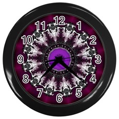 Kaleidoscope Round Circle Geometry Wall Clock (black) by Pakrebo