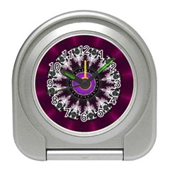 Kaleidoscope Round Circle Geometry Travel Alarm Clock by Pakrebo