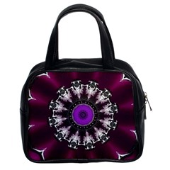 Kaleidoscope Round Circle Geometry Classic Handbag (two Sides) by Pakrebo