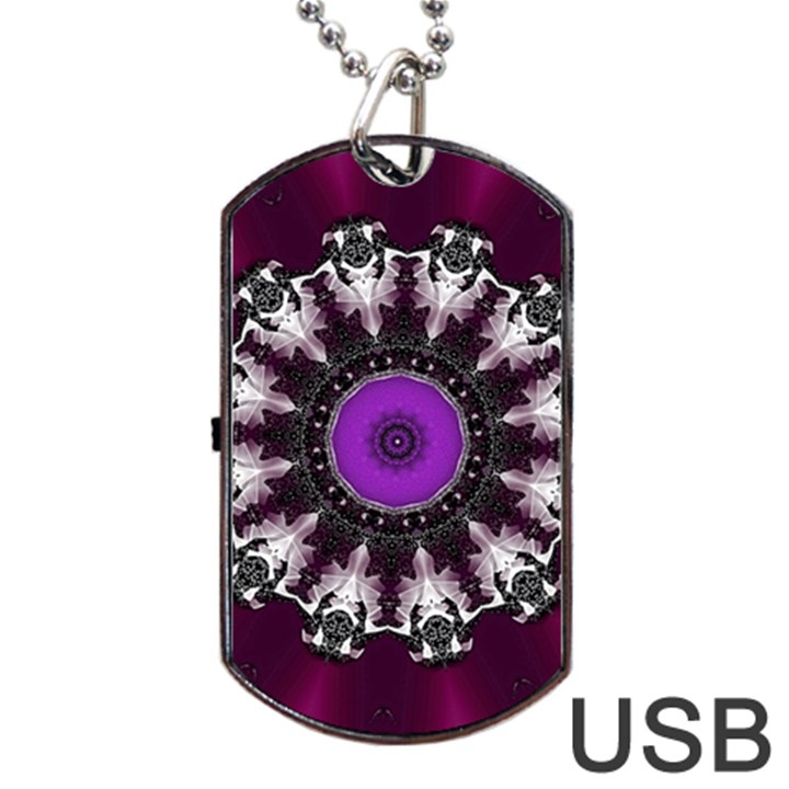 Kaleidoscope Round Circle Geometry Dog Tag USB Flash (Two Sides)