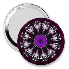 Kaleidoscope Round Circle Geometry 3  Handbag Mirrors by Pakrebo