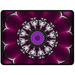 Kaleidoscope Round Circle Geometry Double Sided Fleece Blanket (large)  by Pakrebo