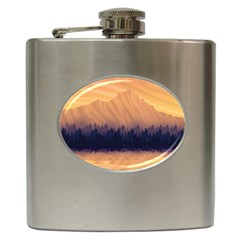 Landscape Nature Mountains Sky Hip Flask (6 Oz) by Pakrebo