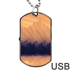 Landscape Nature Mountains Sky Dog Tag Usb Flash (one Side) by Pakrebo