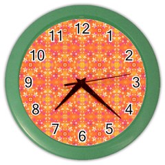 Desktop Pattern Abstract Orange Color Wall Clock by Pakrebo