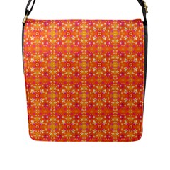 Desktop Pattern Abstract Orange Flap Closure Messenger Bag (l) by Pakrebo