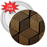 Cubes Light Geometry Shines 3  Buttons (100 pack)  Front