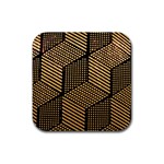 Cubes Light Geometry Shines Rubber Coaster (Square)  Front