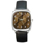 Cubes Light Geometry Shines Square Metal Watch Front