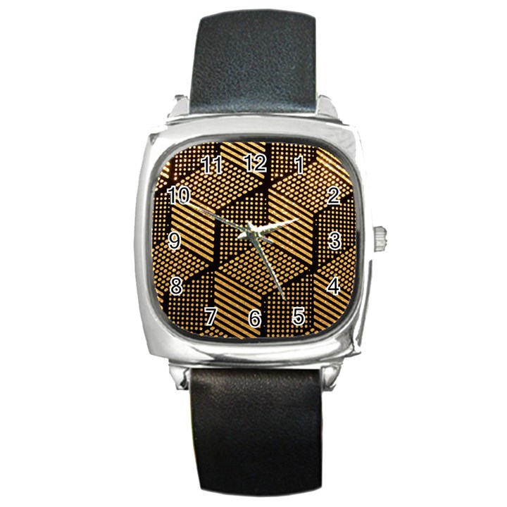 Cubes Light Geometry Shines Square Metal Watch