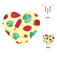 Watermelon Leaves Strawberry Playing Cards (heart) by Pakrebo