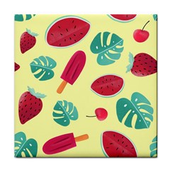 Watermelon Leaves Strawberry Face Towel