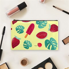 Watermelon Leaves Strawberry Cosmetic Bag (medium) by Pakrebo