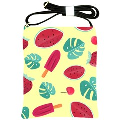 Watermelon Leaves Strawberry Shoulder Sling Bag by Pakrebo