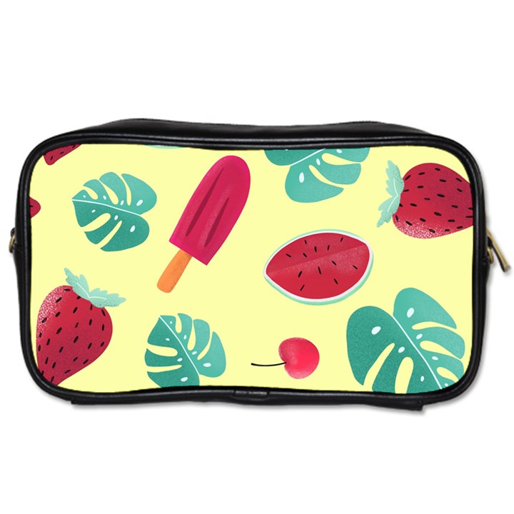 Watermelon Leaves Strawberry Toiletries Bag (Two Sides)