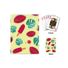 Watermelon Leaves Strawberry Playing Cards (mini) by Pakrebo