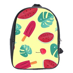 Watermelon Leaves Strawberry School Bag (xl) by Pakrebo