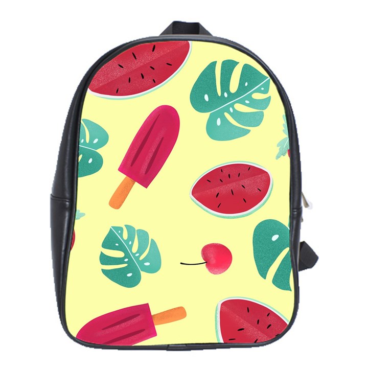 Watermelon Leaves Strawberry School Bag (XL)