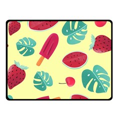 Watermelon Leaves Strawberry Double Sided Fleece Blanket (small)  by Pakrebo