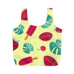 Watermelon Leaves Strawberry Full Print Recycle Bag (m) by Pakrebo