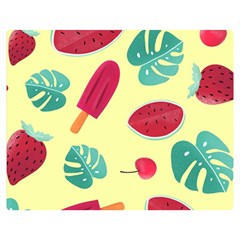 Watermelon Leaves Strawberry Double Sided Flano Blanket (medium)  by Pakrebo