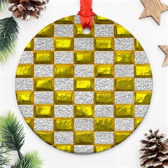 Pattern Desktop Square Wallpaper Ornament (round) by Pakrebo