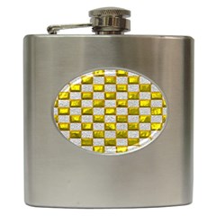 Pattern Desktop Square Wallpaper Hip Flask (6 Oz) by Pakrebo