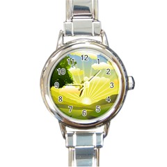 Wallpaper Background Landscape Round Italian Charm Watch by Pakrebo