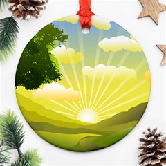 Wallpaper Background Landscape Ornament (round) by Pakrebo