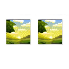 Wallpaper Background Landscape Cufflinks (square) by Pakrebo