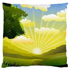 Wallpaper Background Landscape Large Flano Cushion Case (two Sides) by Pakrebo