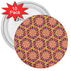 Pattern Decoration Abstract Flower 3  Buttons (10 Pack)  by Pakrebo