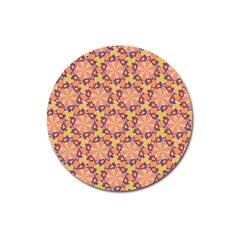 Pattern Decoration Abstract Flower Magnet 3  (round) by Pakrebo