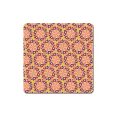 Pattern Decoration Abstract Flower Square Magnet by Pakrebo